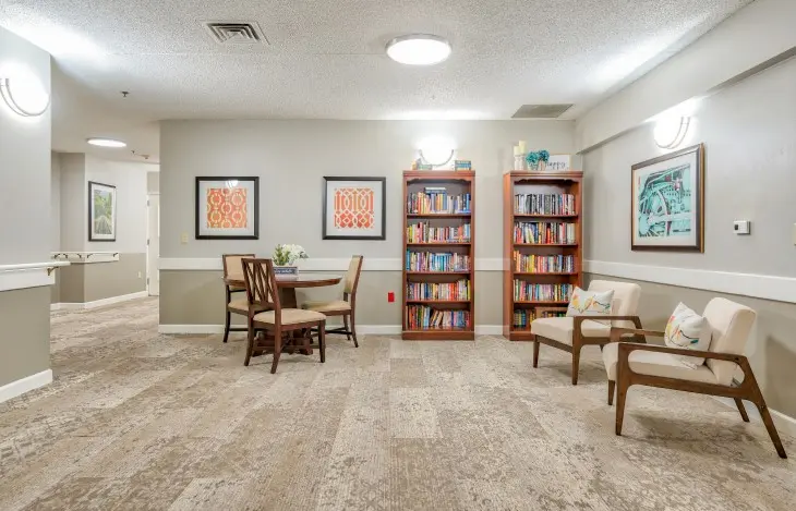 Library at American House Hendersonville Senior Living